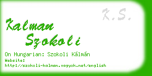 kalman szokoli business card